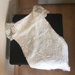 beautiful white lace off the shoulder dress